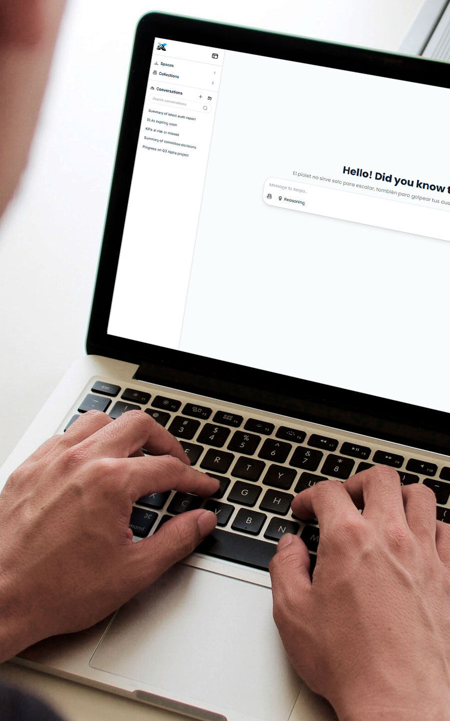 Interface for creating document collections for customised searches in Xerpa